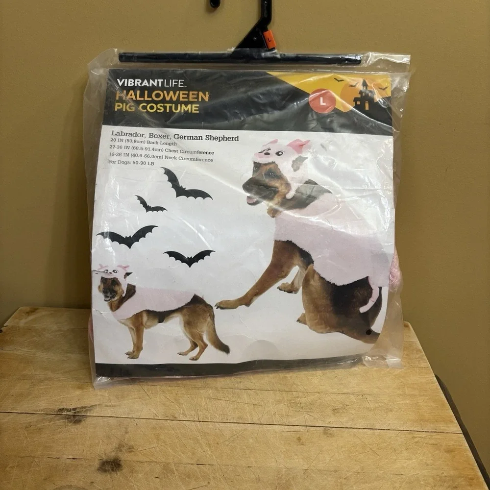 Halloween Pig Dog‎ Costume Labrador, Boxer, German Shepherd Size L NEW in Pkg